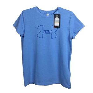 Under Armour Blue Logo Heat Gear Tee Shirt New with tags Size Small